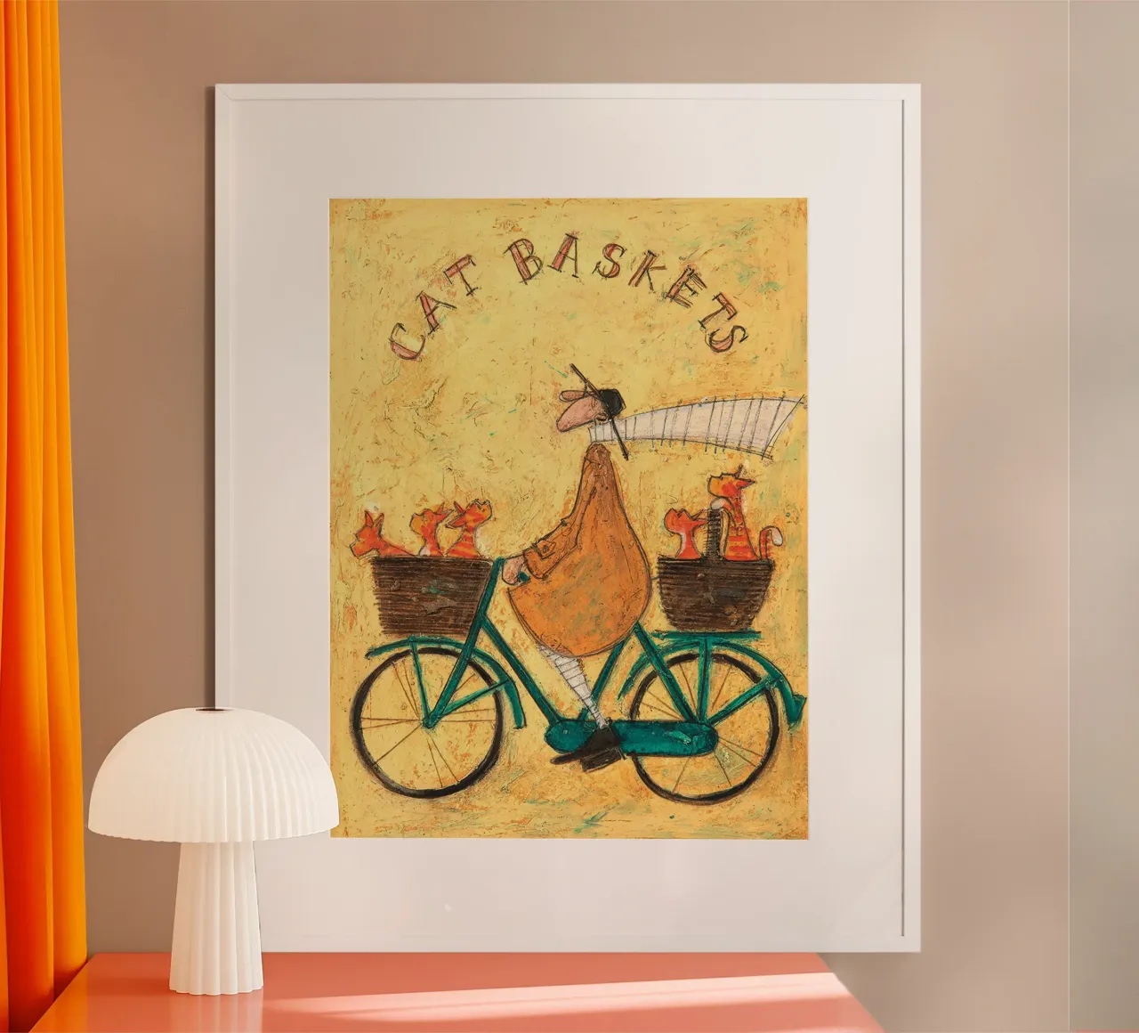Sam Toft Cestini per gatti in tela poster con telaio in alluminio da Cummings