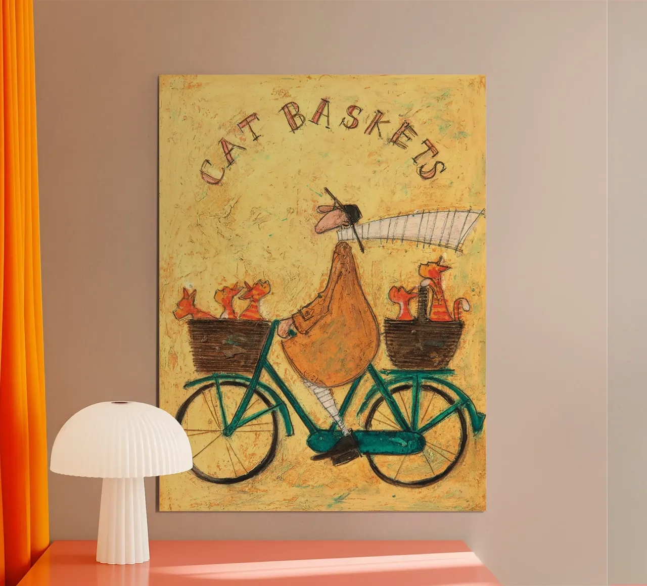Sam Toft Cestini per gatti in tela poster con telaio in alluminio da Cummings
