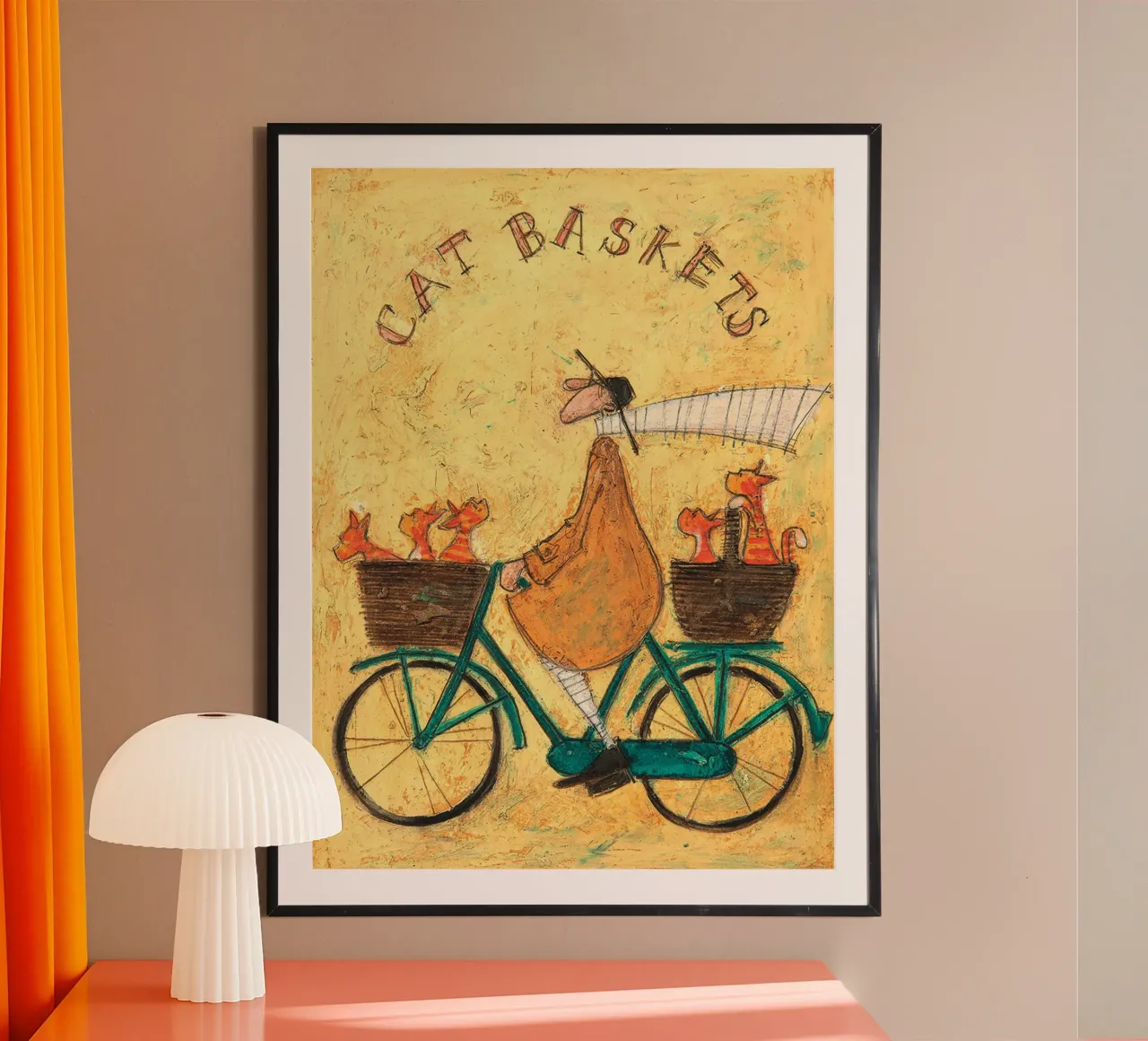 Sam Toft Cestini per gatti in tela poster con telaio in alluminio da Cummings