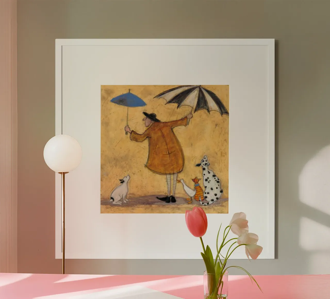 sam toft Appoggiati a me quando non sei forte poster con telaio in alluminio da Cummings