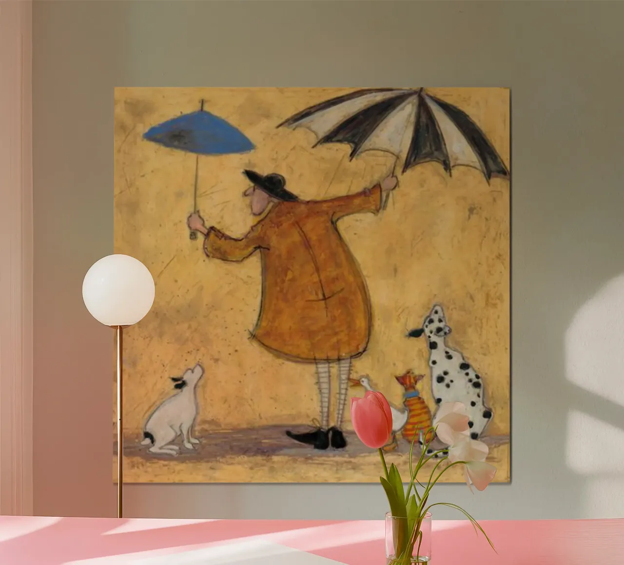 sam toft Appoggiati a me quando non sei forte poster con telaio in alluminio da Cummings