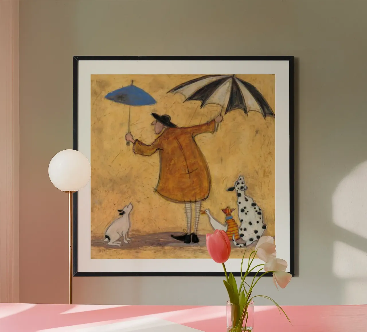 sam toft Appoggiati a me quando non sei forte poster con telaio in alluminio da Cummings