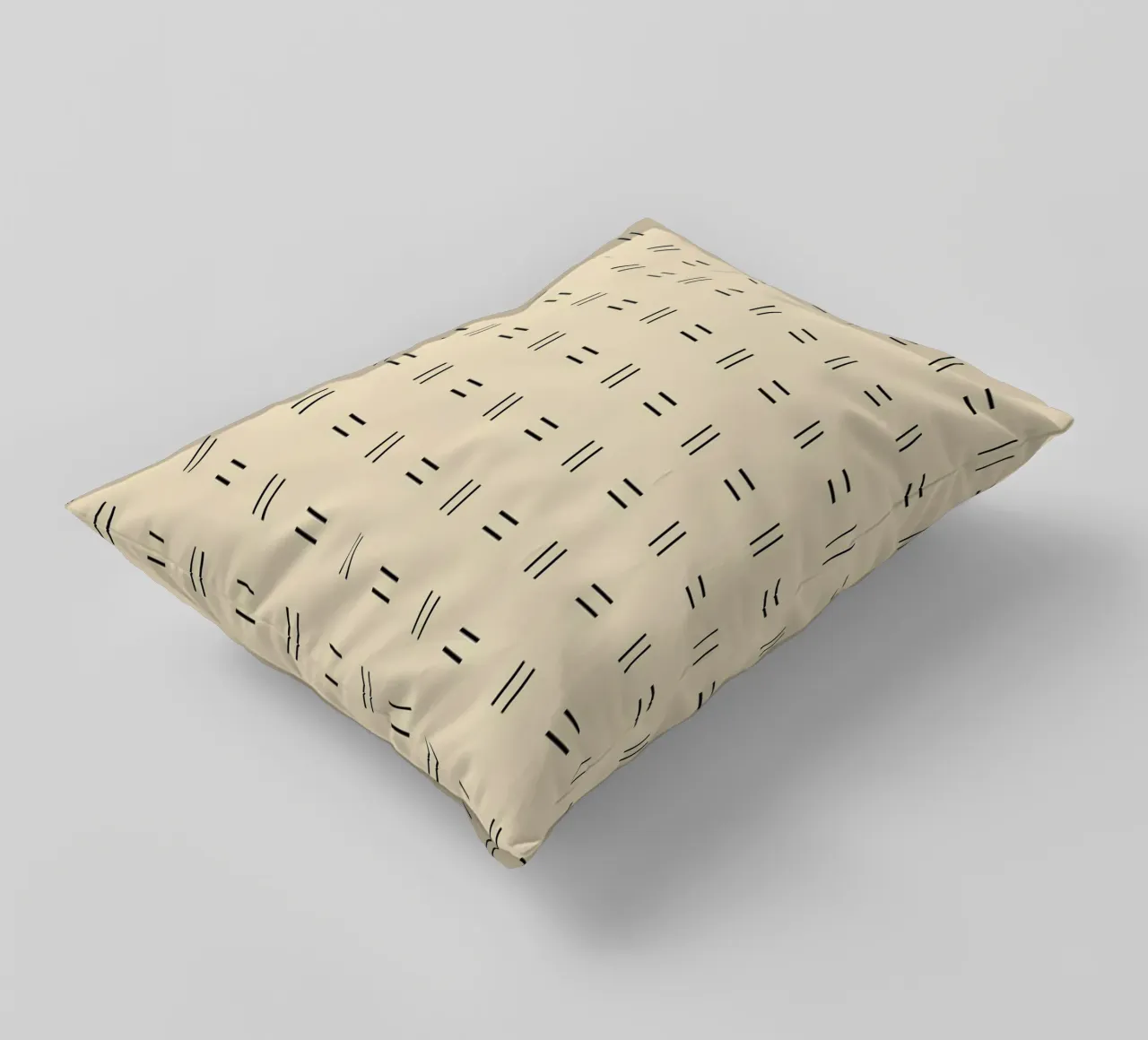 Minimal Scandi Double Lines | Black on Beige decorative cushion by Beauty in Simplicity