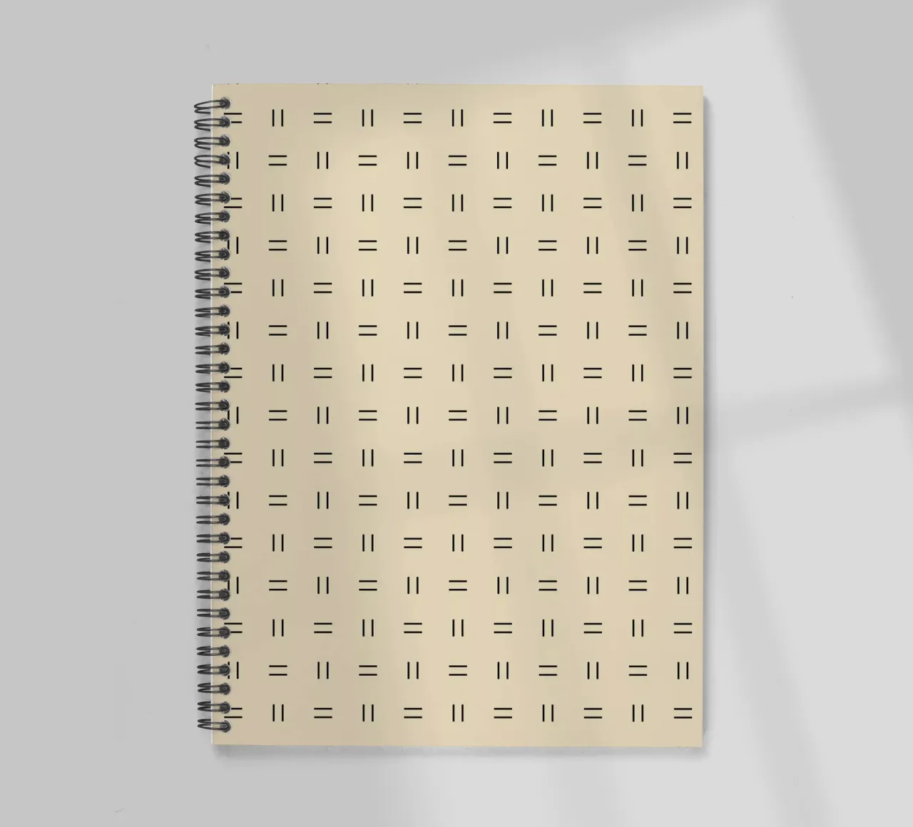 Minimal Scandi Double Lines | Black on Beige spiral notebook by Beauty in Simplicity