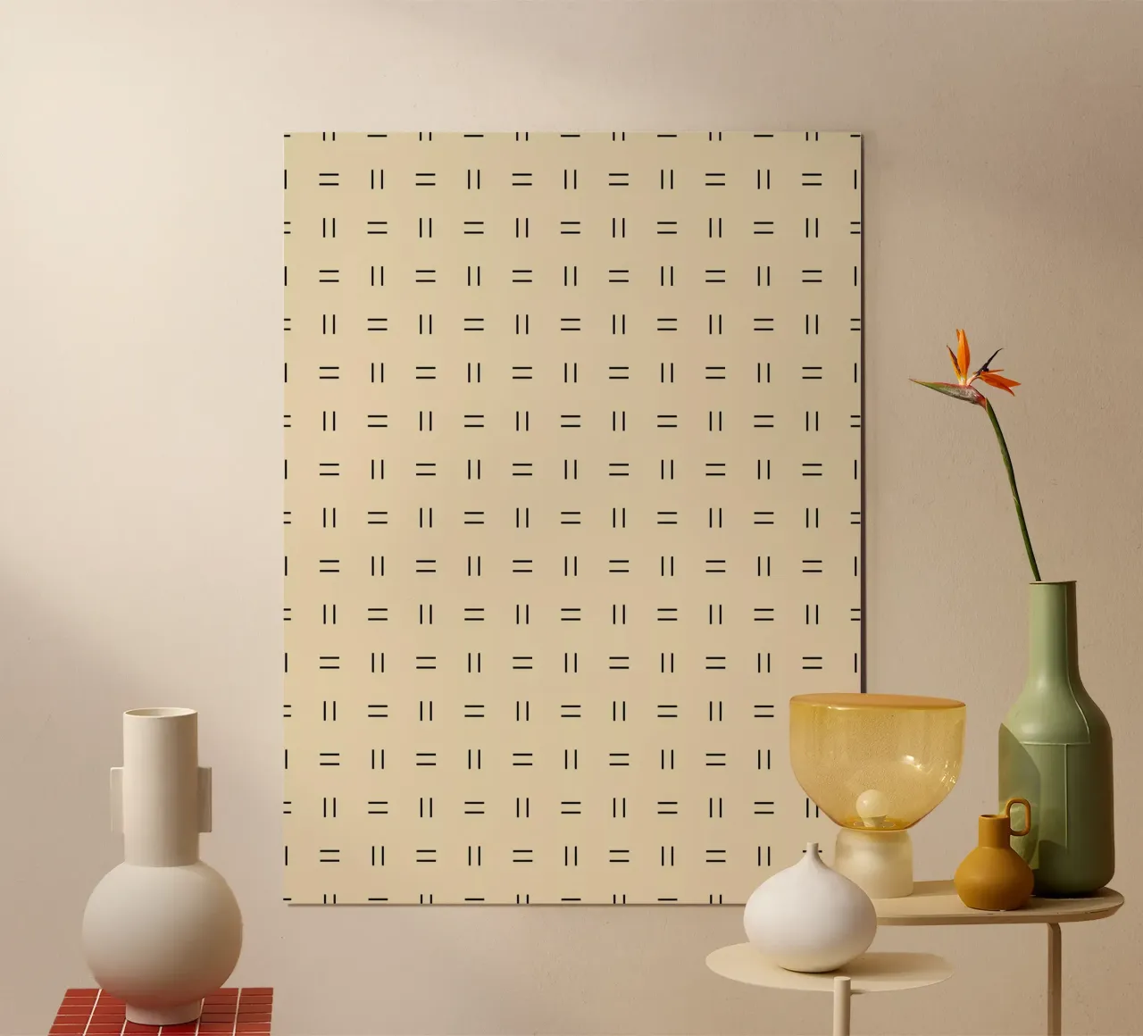 Minimal Scandi Double Lines | Black on Beige hahnemühle by Beauty in Simplicity