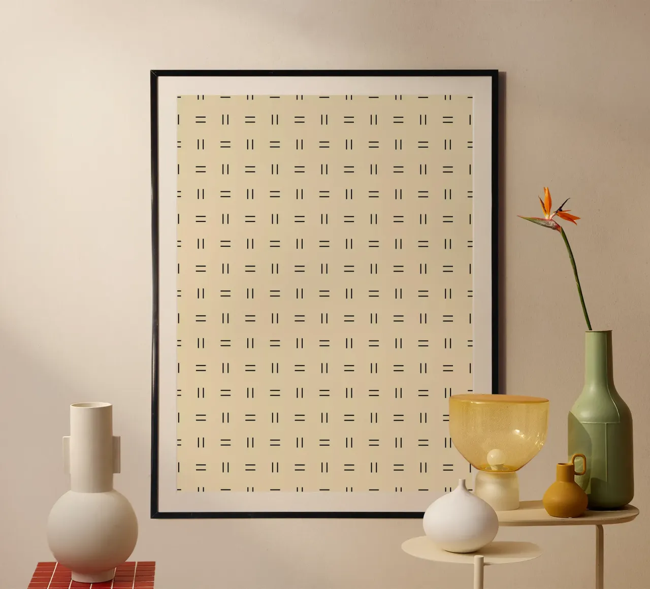 Minimal Scandi Double Lines | Black on Beige hahnemühle by Beauty in Simplicity