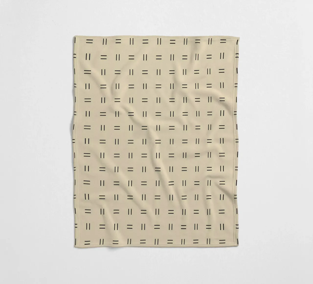 Linee doppie minimal-scandinave | Nero su Beige coperta in pile da Beauty in Simplicity