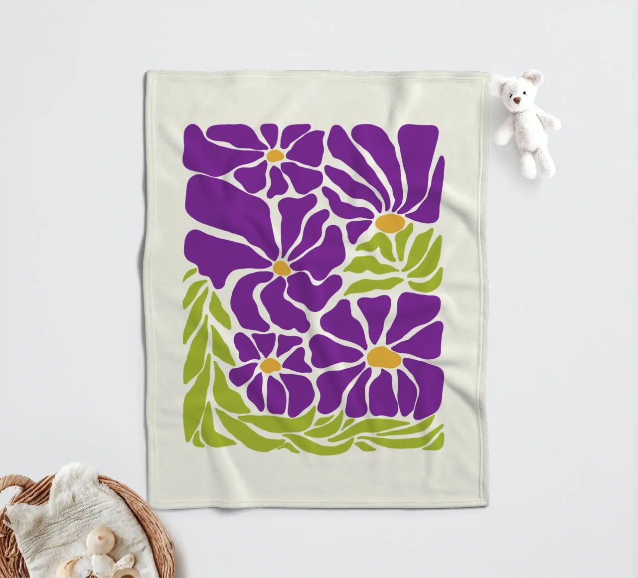 Spring violet paradise coperta in pile da TijanaArtStudio88