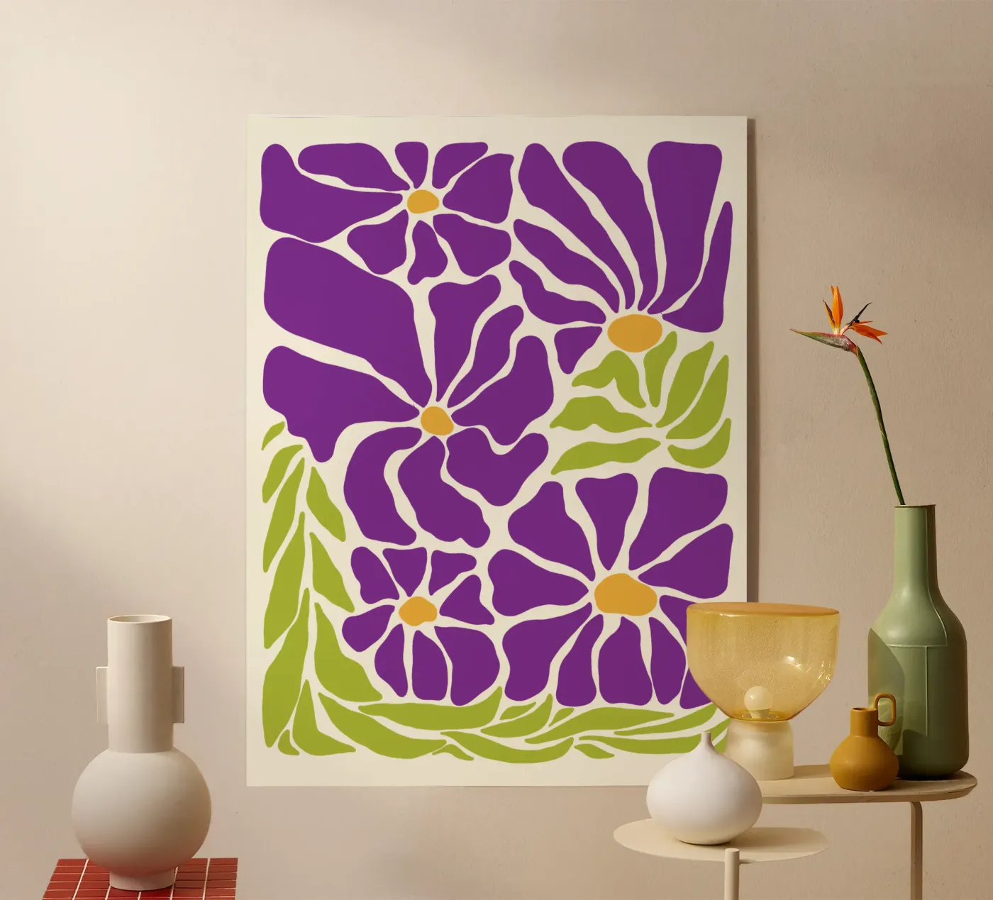 Spring violet paradise acrylic glass by TijanaArtStudio88