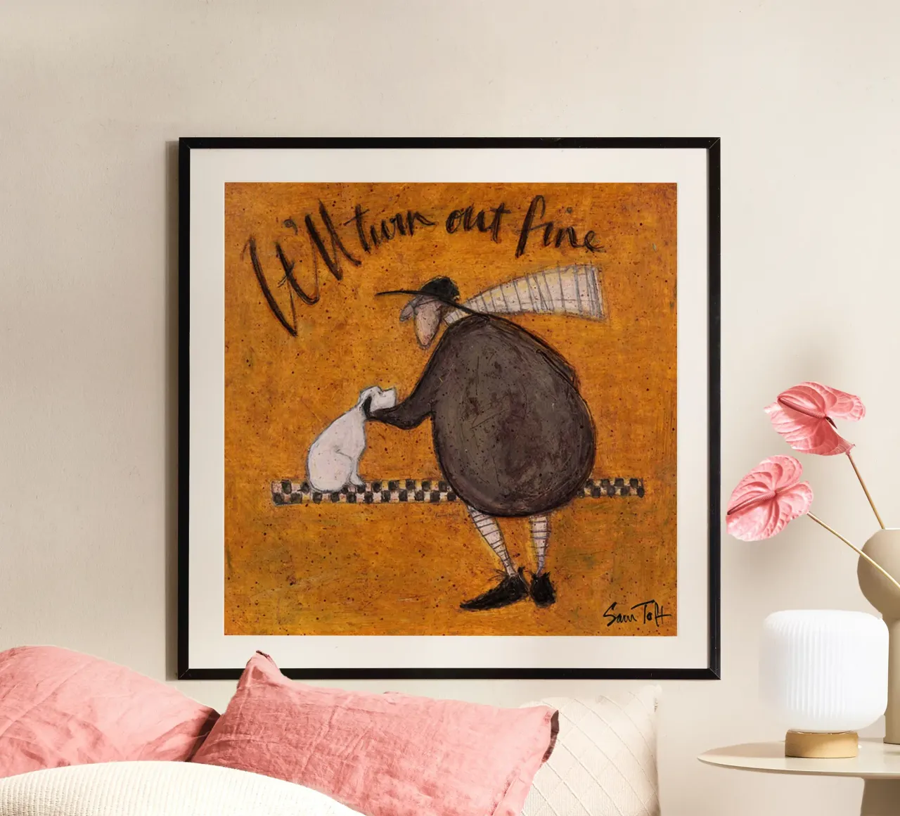 Sam Toft Andrà tutto bene poster con telaio in legno da Cummings