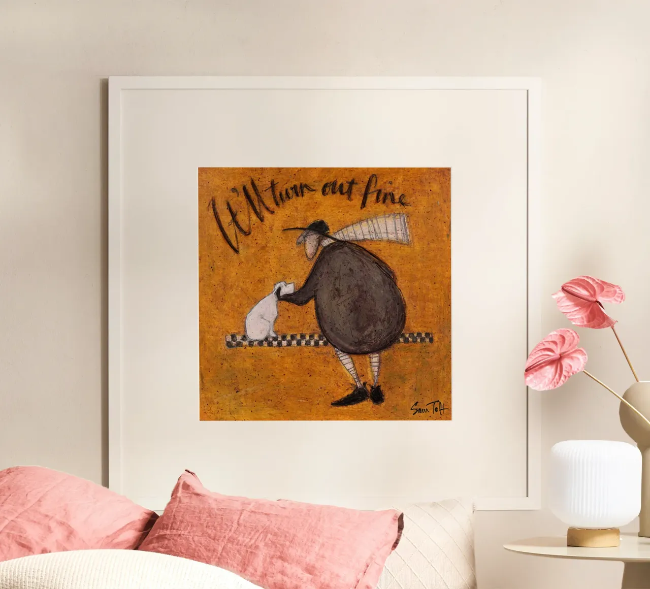 Sam Toft Andrà tutto bene poster con telaio in legno da Cummings