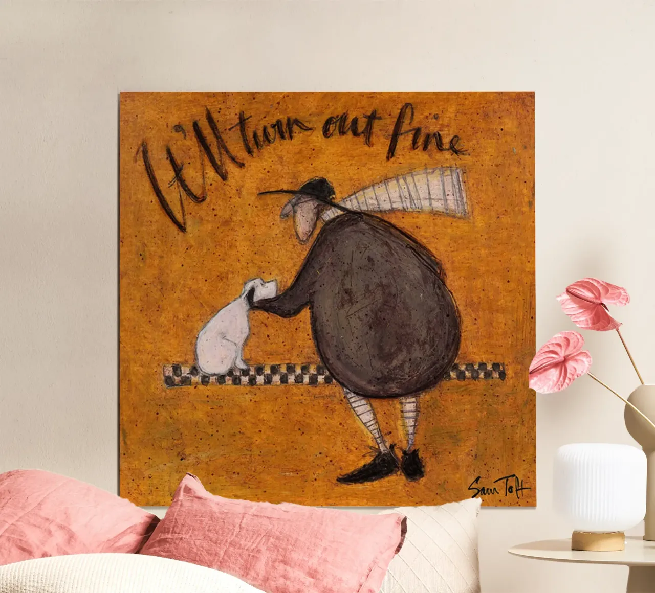 Sam Toft Andrà tutto bene poster con telaio in legno da Cummings