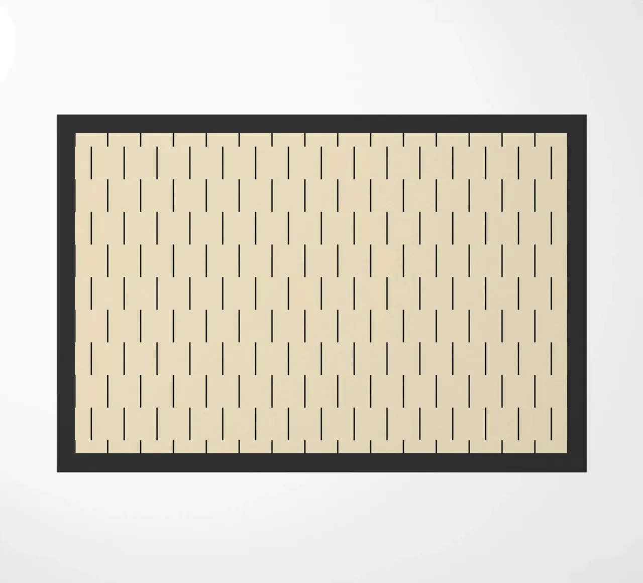 Minimal Scandinavian Chic Lines | Black on Beige doormat by Beauty in Simplicity