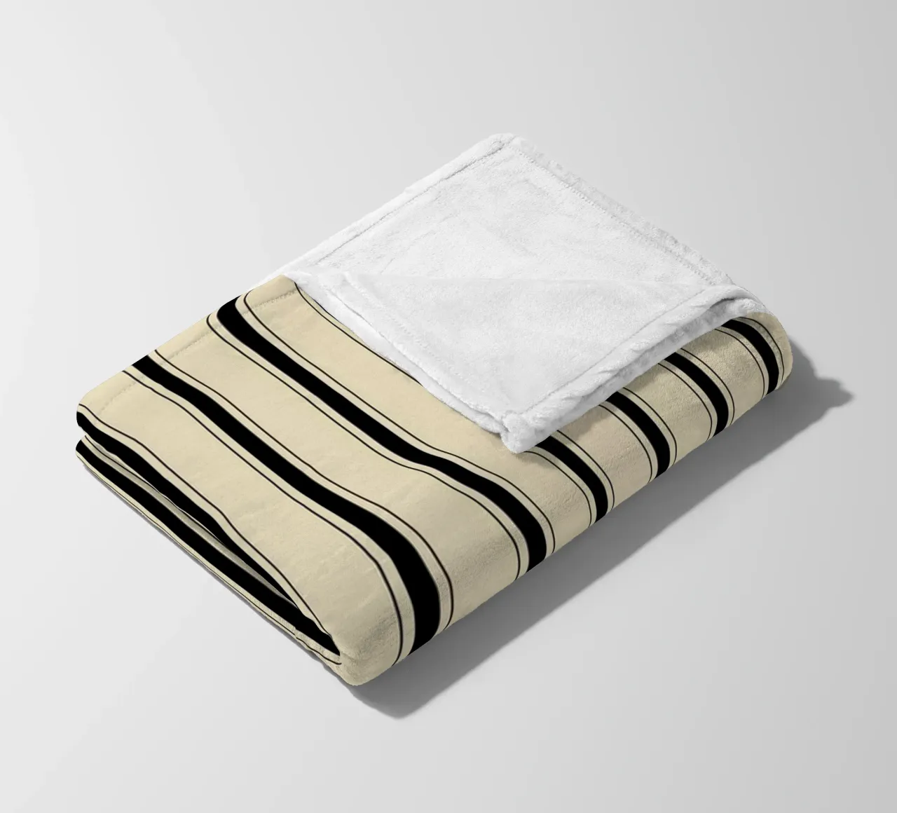 Minimal Farmhouse Basic Strisce miste | Nero su beige coperta in pile da Beauty in Simplicity