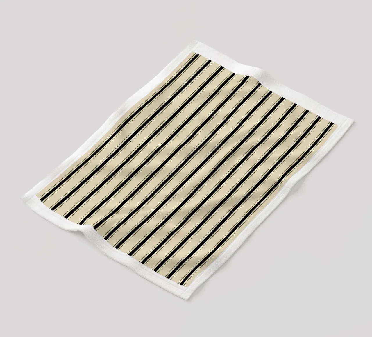 Minimal Farmhouse Basic Strisce miste | Nero su beige coperta in pile da Beauty in Simplicity