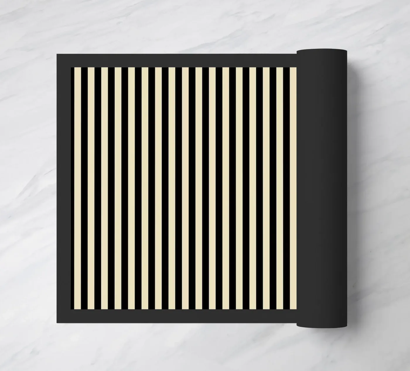 Minimal Basic Bold Stripes 2 | Noir et beige paillasson de Beauty in Simplicity
