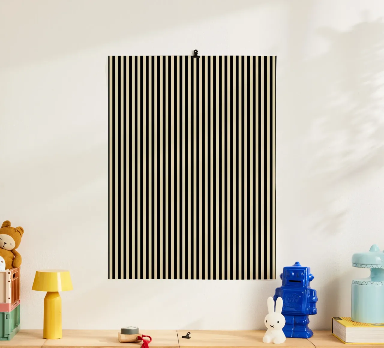 Minimal Basic Bold Stripes 2 | Nero e Beige poster da Beauty in Simplicity