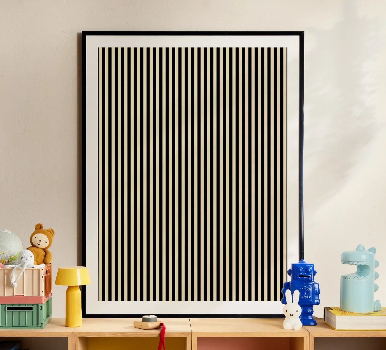 Minimal Basic Bold Stripes 2 | Nero e Beige poster da Beauty in Simplicity