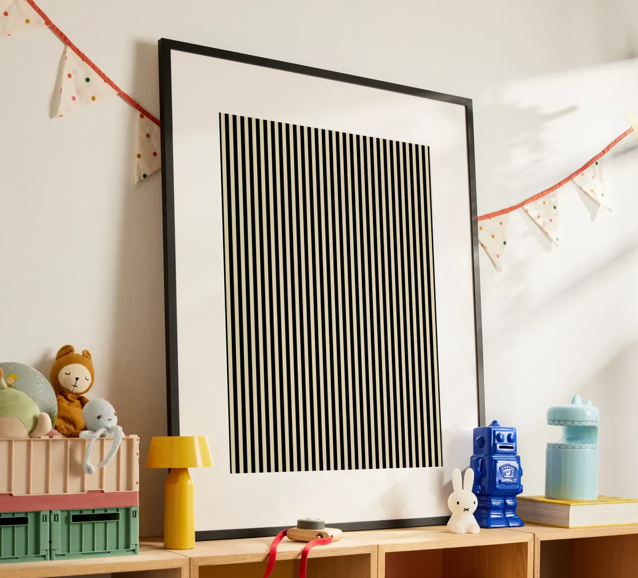 Minimal Basic Bold Stripes 2 | Nero e Beige poster da Beauty in Simplicity
