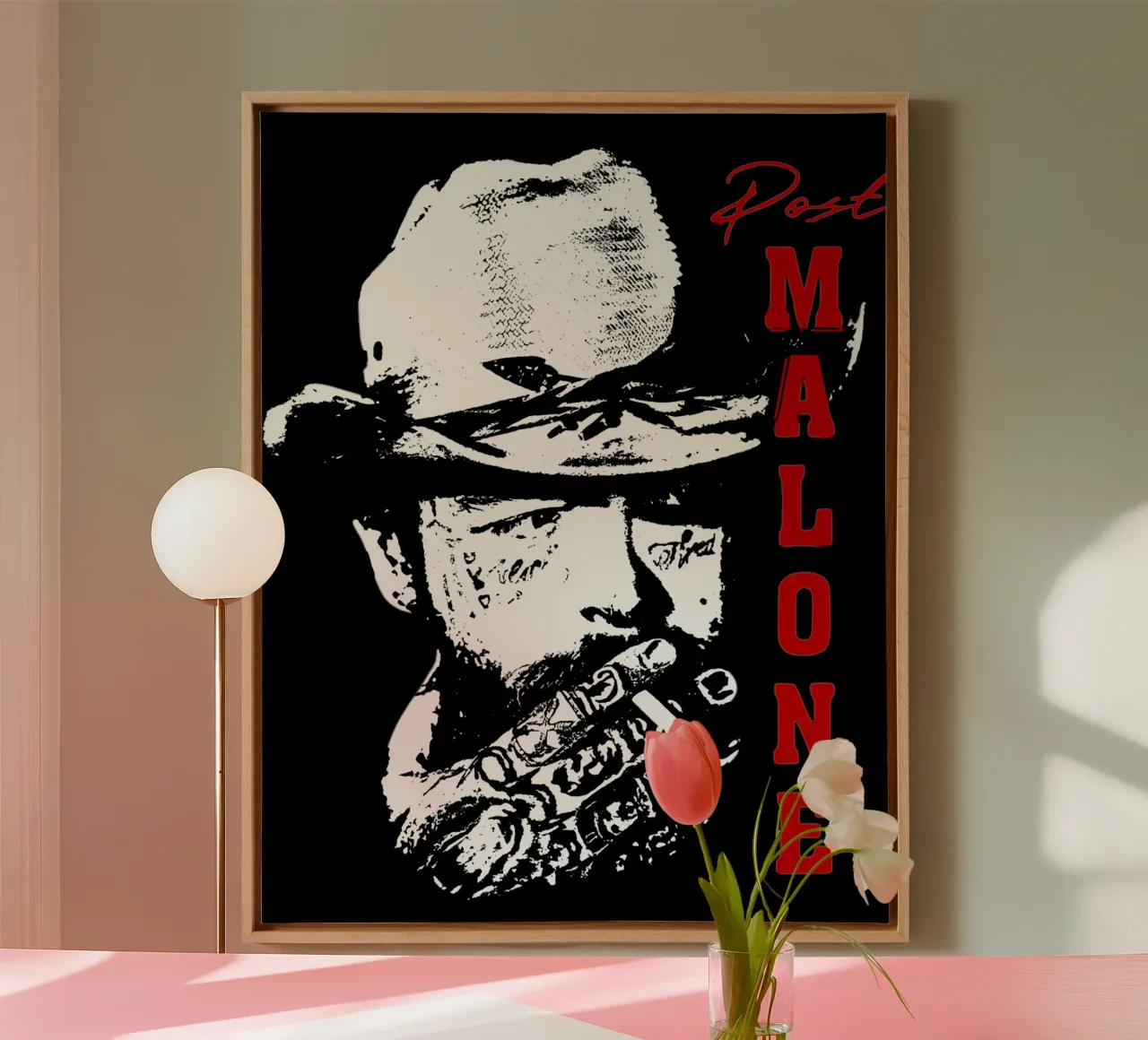 Maglietta classica Post Malone Pop art tela con Cornice a cassetta da igoshdesigns