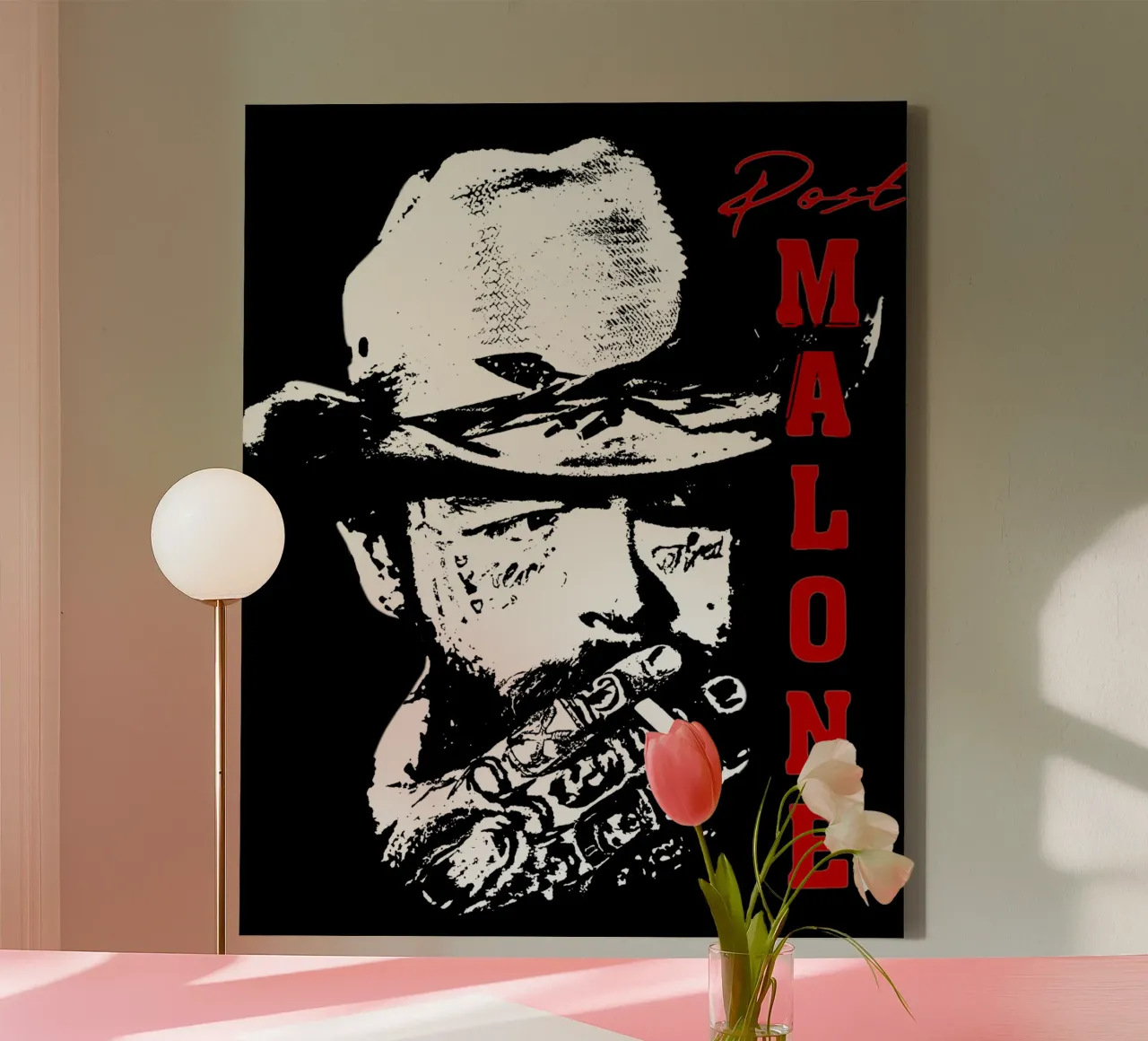 Maglietta classica Post Malone Pop art tela con Cornice a cassetta da igoshdesigns