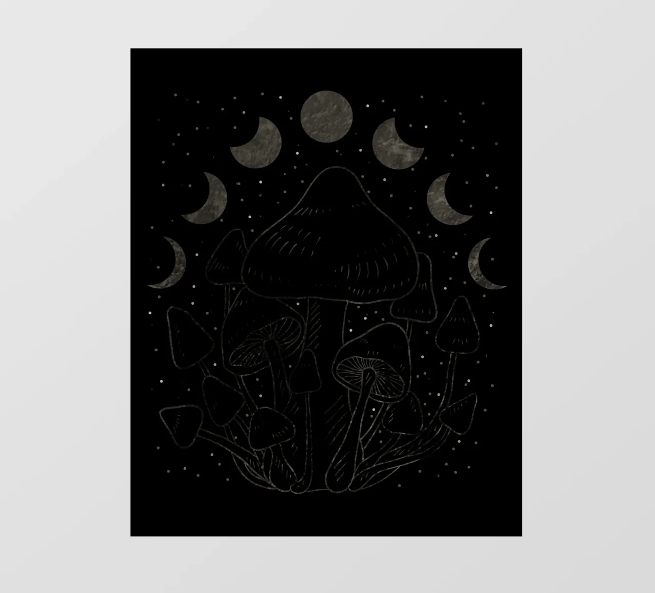 The Moon phases and mushrooms pellicola backlit da TijanaArtStudio88