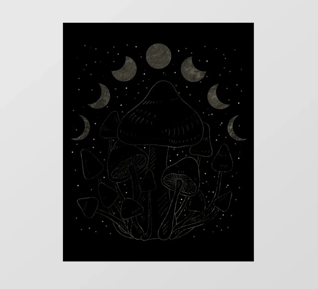 The Moon phases and mushrooms telo in pvc da TijanaArtStudio88