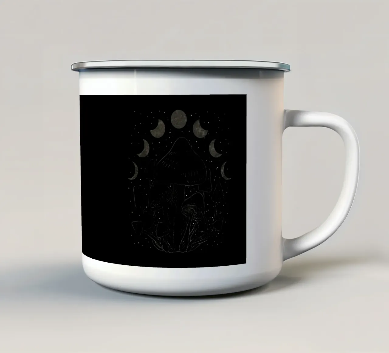 The Moon phases and mushrooms tazza in smalto da TijanaArtStudio88