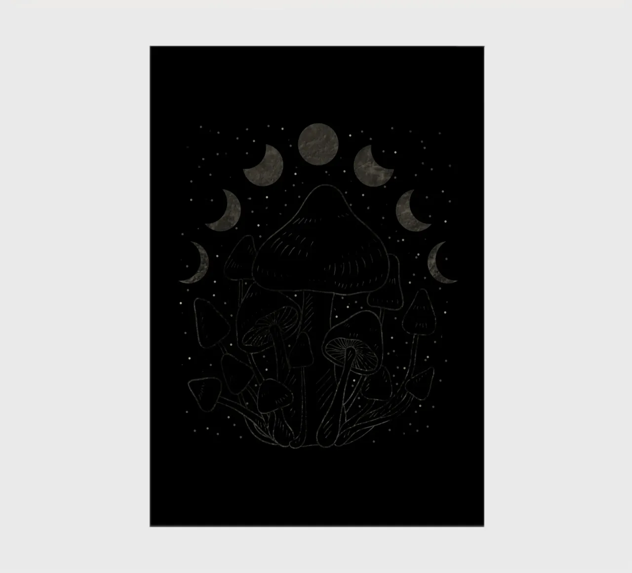 The Moon phases and mushrooms notebook by TijanaArtStudio88