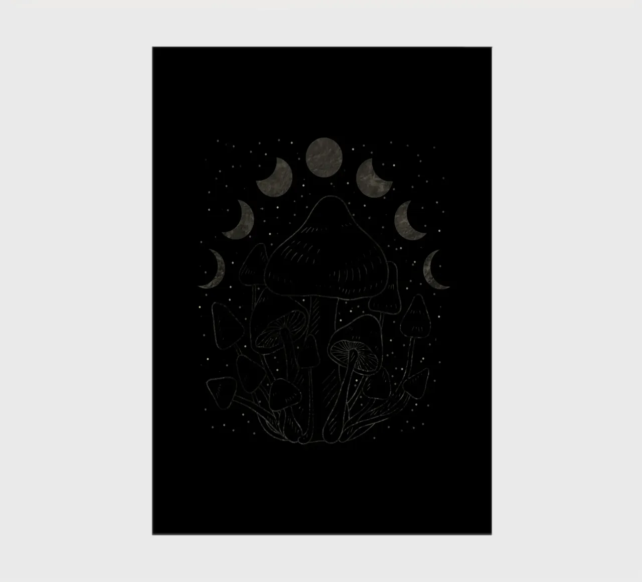 The Moon phases and mushrooms notebook by TijanaArtStudio88