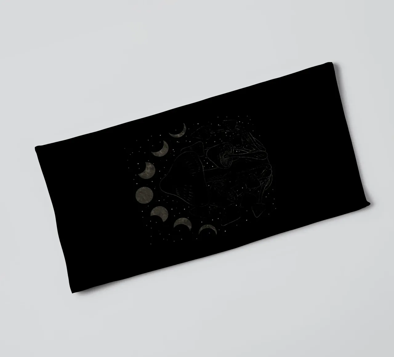 The Moon phases and mushrooms towel by TijanaArtStudio88