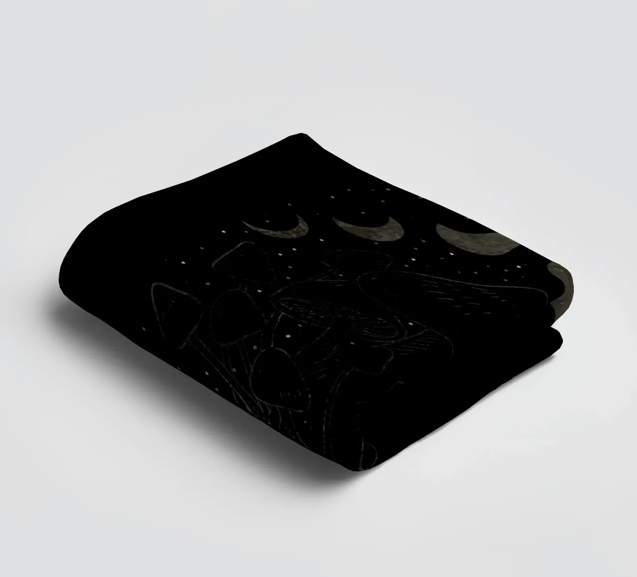 The Moon phases and mushrooms towel by TijanaArtStudio88