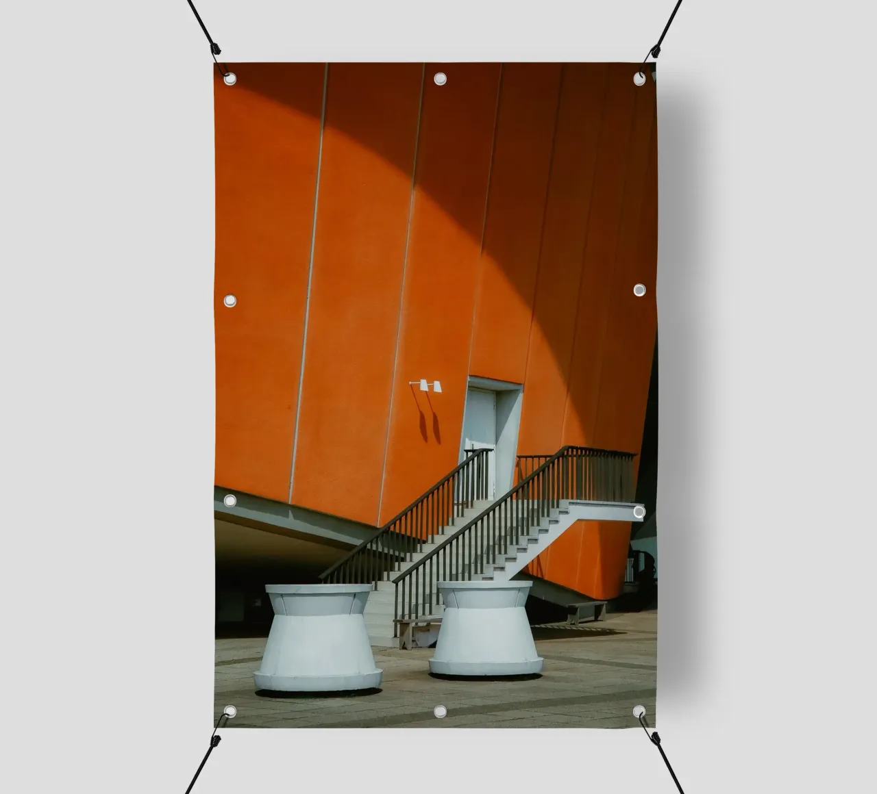 Orange Geometry – Shadow Arc telo in pvc da Thilo Grøsch