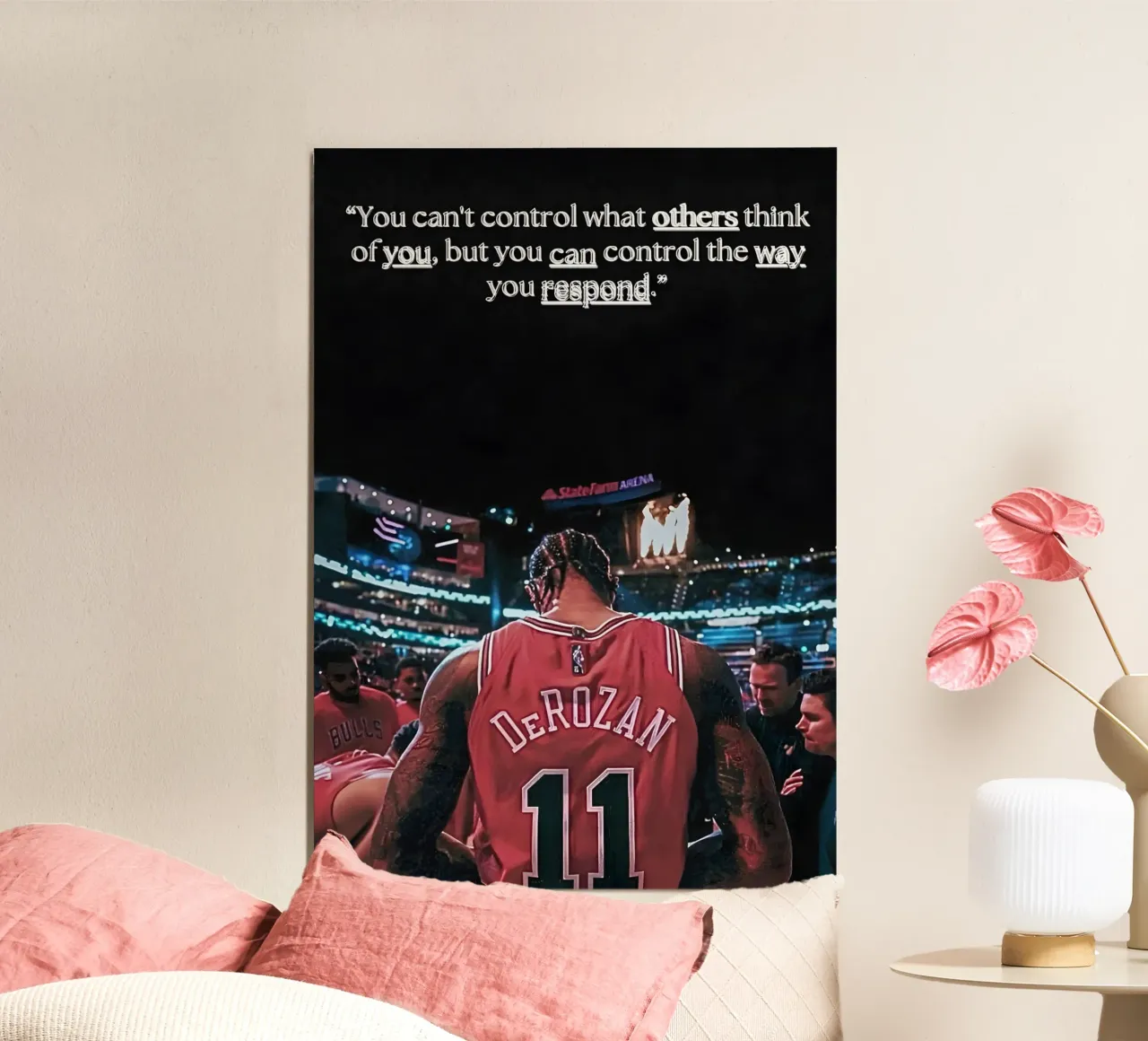 You çant control what others think of you, poster con telaio in plastica da Type & Tape
