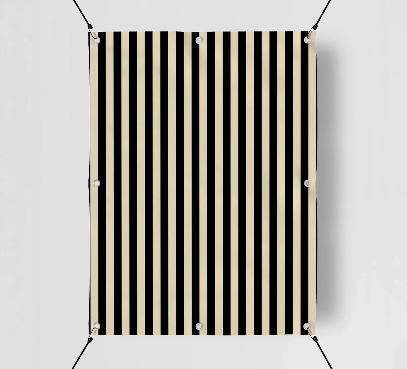 Minimal Basic Bold Stripes | Nero e Beige telo in pvc da Beauty in Simplicity