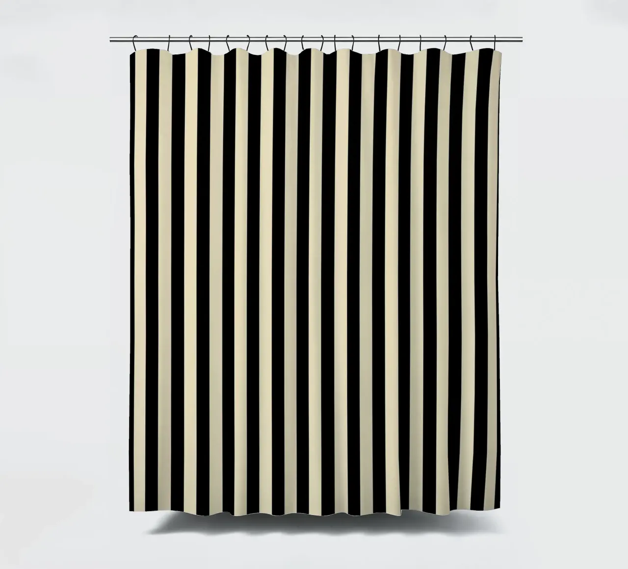 Minimal Basic Bold Stripes | Nero e Beige tenda da doccia da Beauty in Simplicity