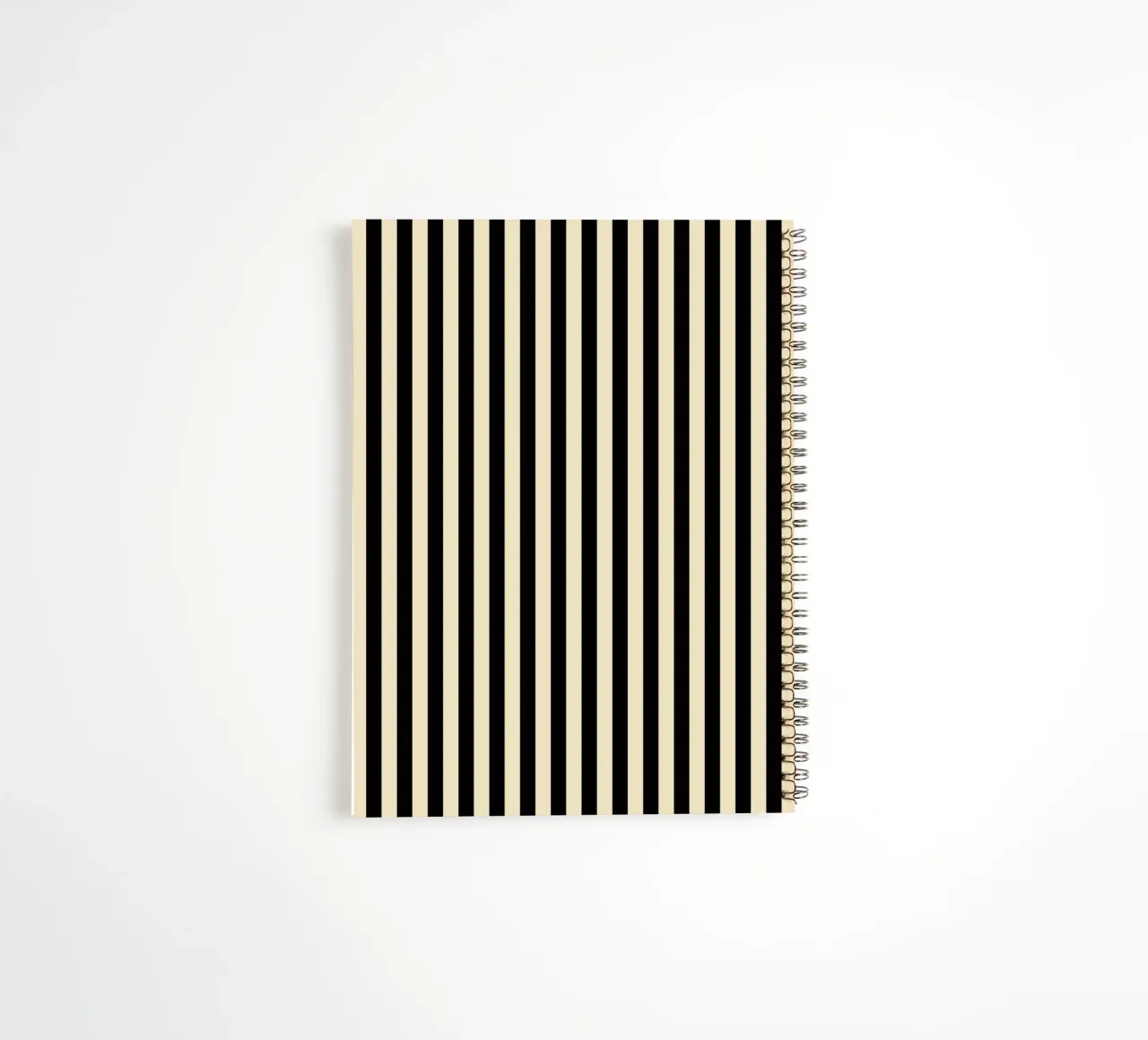 Minimal Basic Bold Stripes | Black and Beige spiral notebook by Beauty in Simplicity