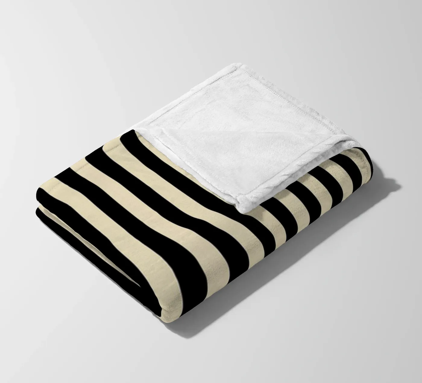 Minimal Basic Bold Stripes | Nero e Beige coperta in pile da Beauty in Simplicity