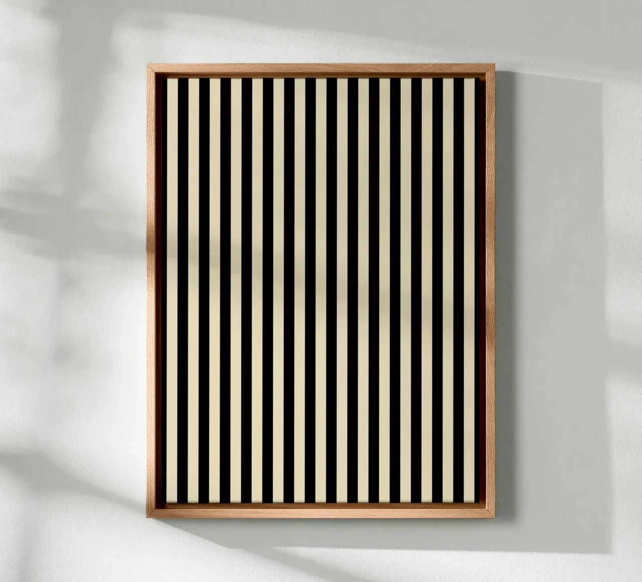 Minimal Basic Bold Stripes | Black and Beige canvas by Beauty in Simplicity
