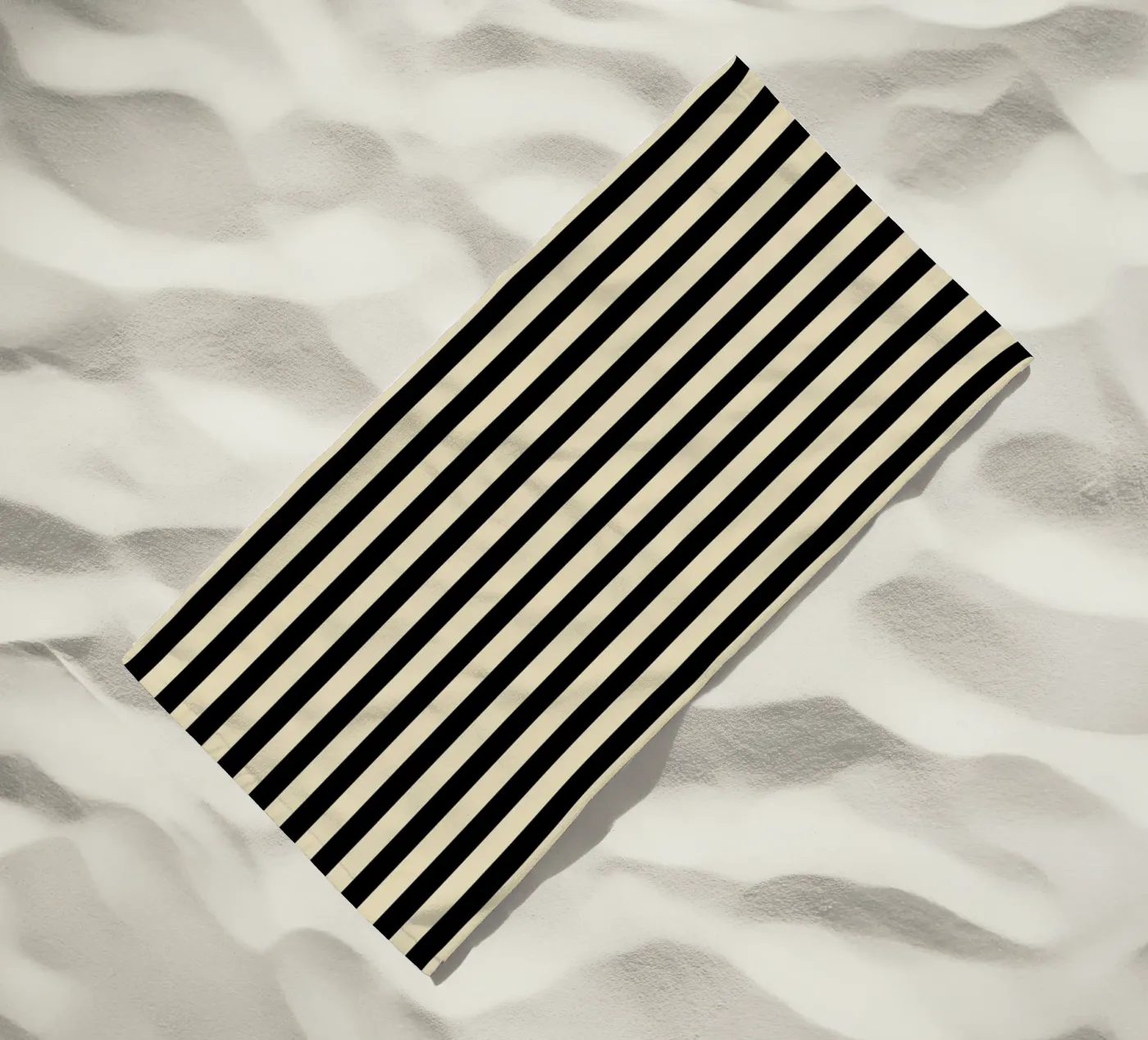 Minimal Basic Bold Stripes | Nero e Beige telo mare da Beauty in Simplicity