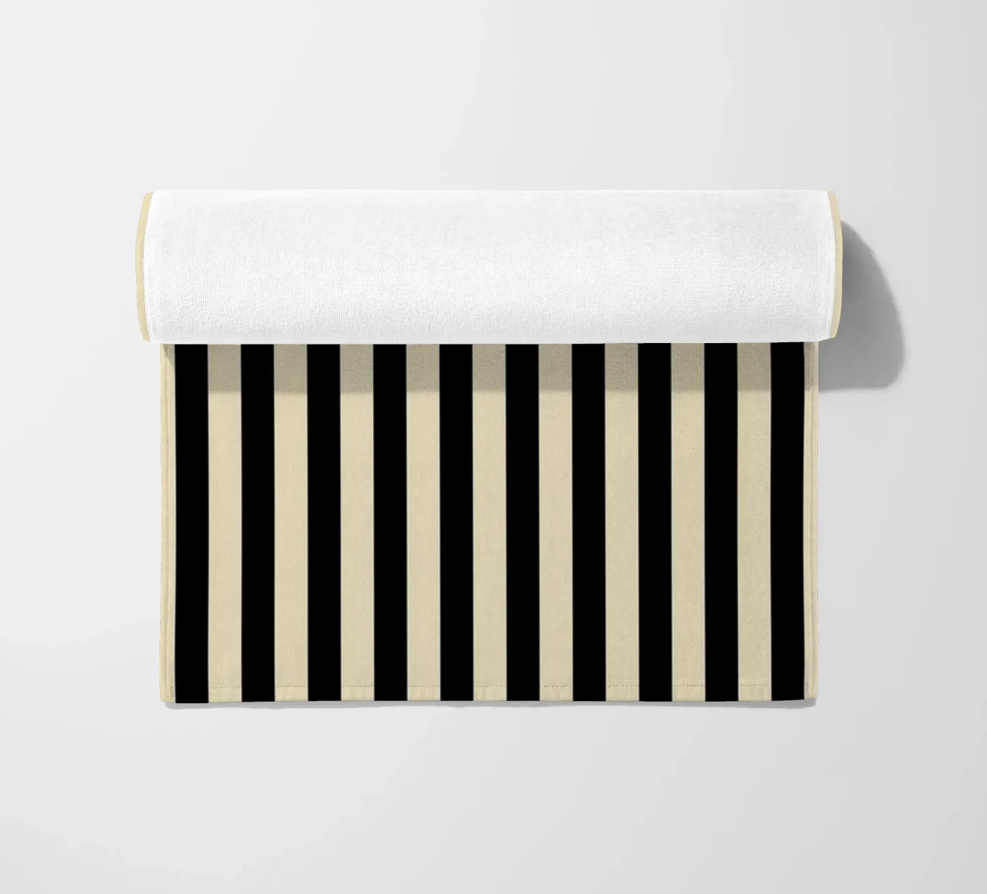 Minimal Basic Bold Stripes | Black and Beige telo mare da Beauty in Simplicity