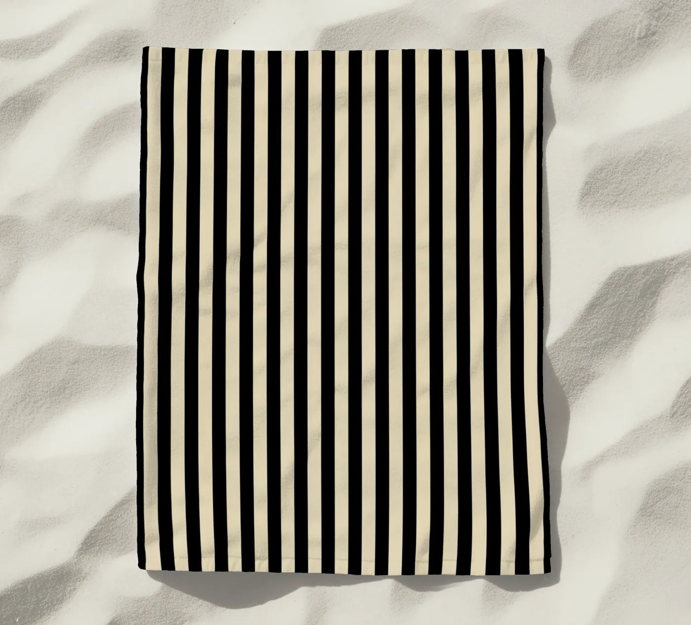 Minimal Basic Bold Stripes | Nero e Beige telo mare da Beauty in Simplicity