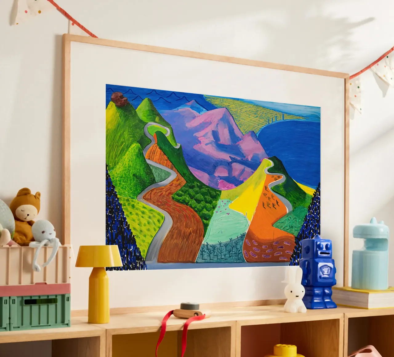 Stampe di David Hockney poster con telaio in alluminio da Glen Stephens