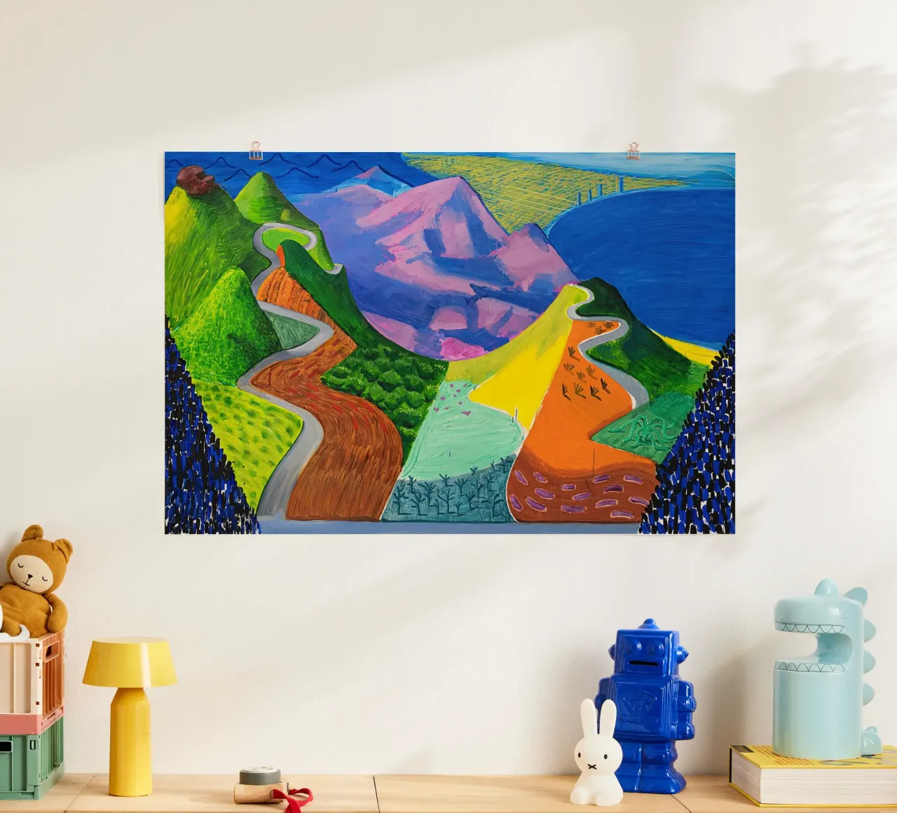 Stampe di David Hockney poster con telaio in alluminio da Glen Stephens