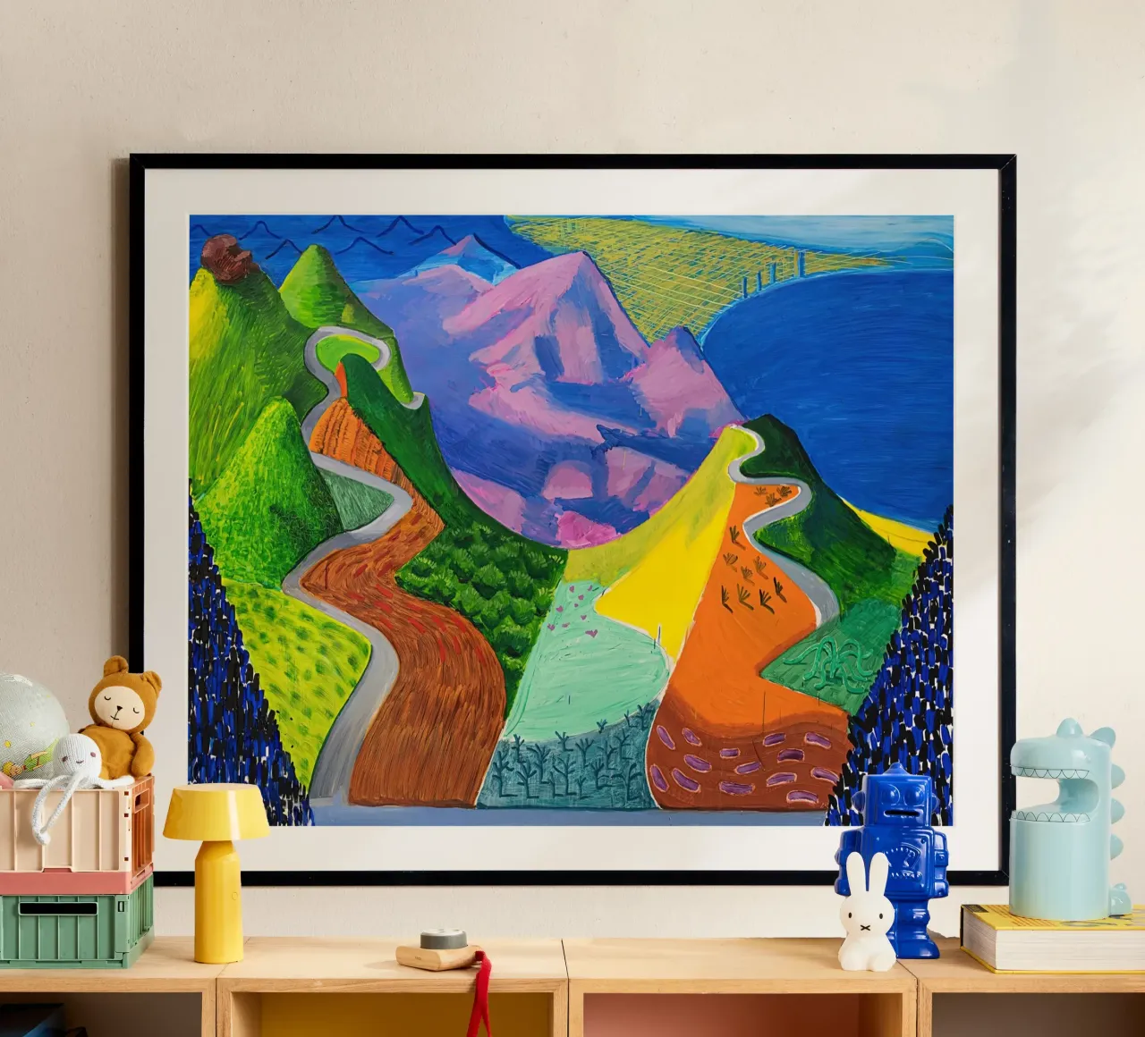 Stampe di David Hockney poster con telaio in alluminio da Glen Stephens