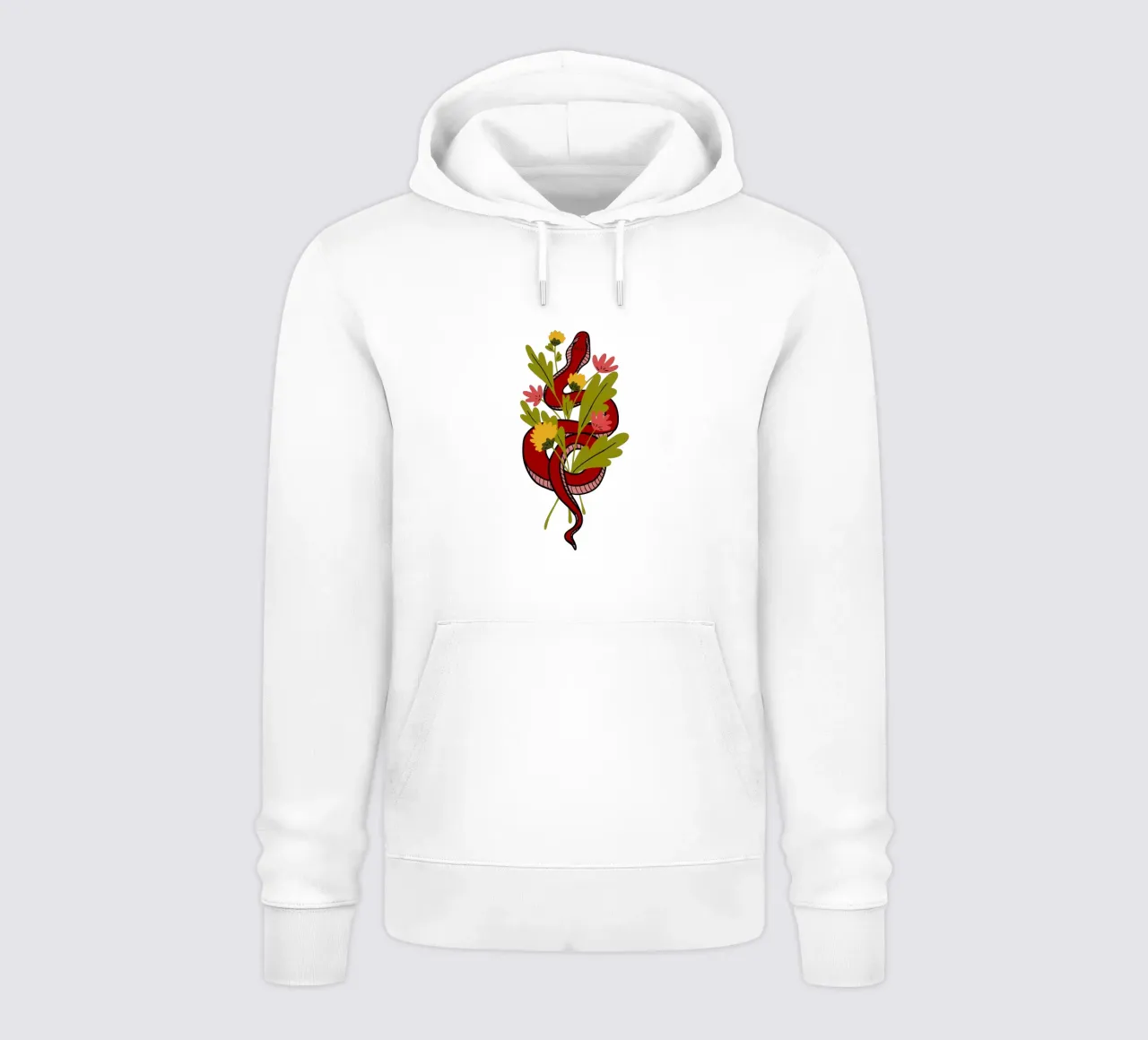 Red snake in flowers felpa con cappuccio da TijanaArtStudio88
