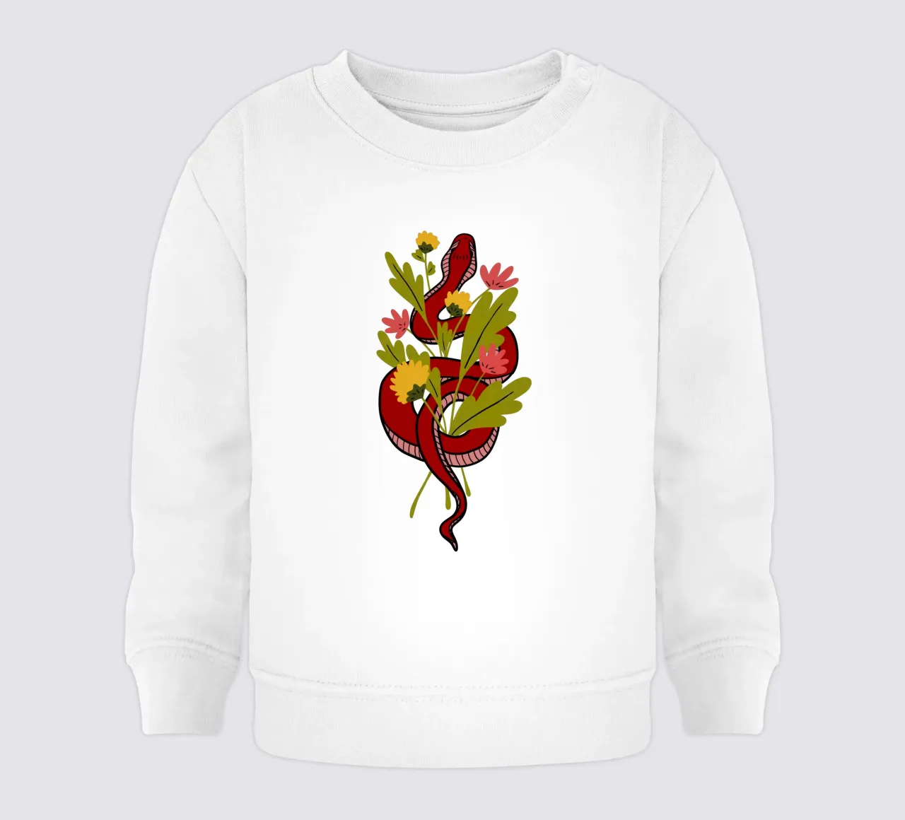 Red snake in flowers felpa neonato da TijanaArtStudio88