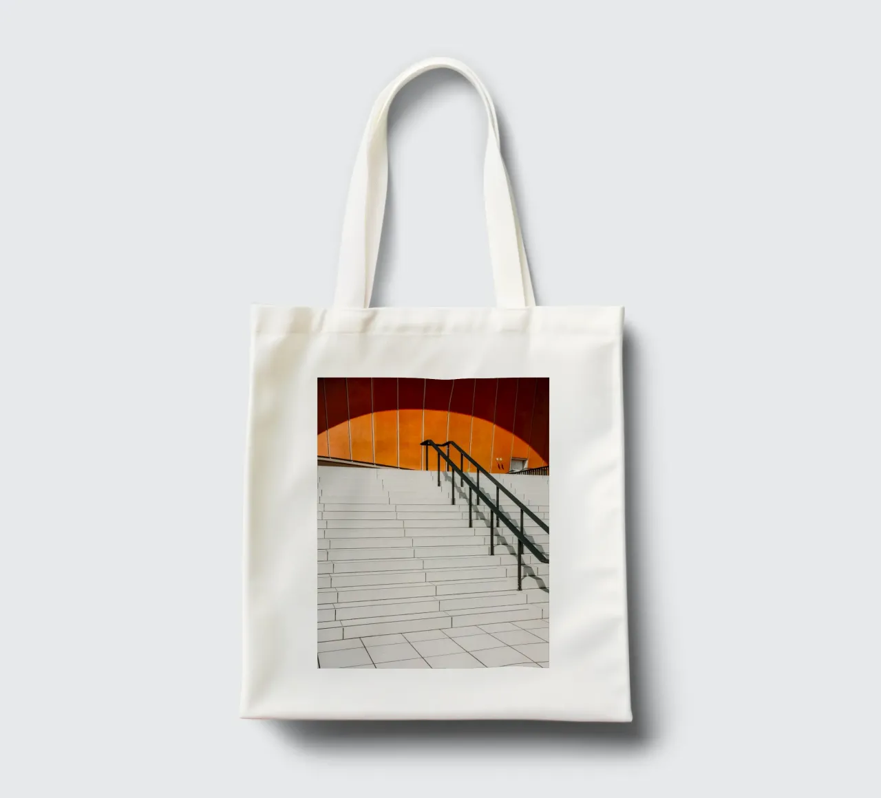 Orange Geometry – Shadows & Steps borsa in juta da Thilo Grøsch