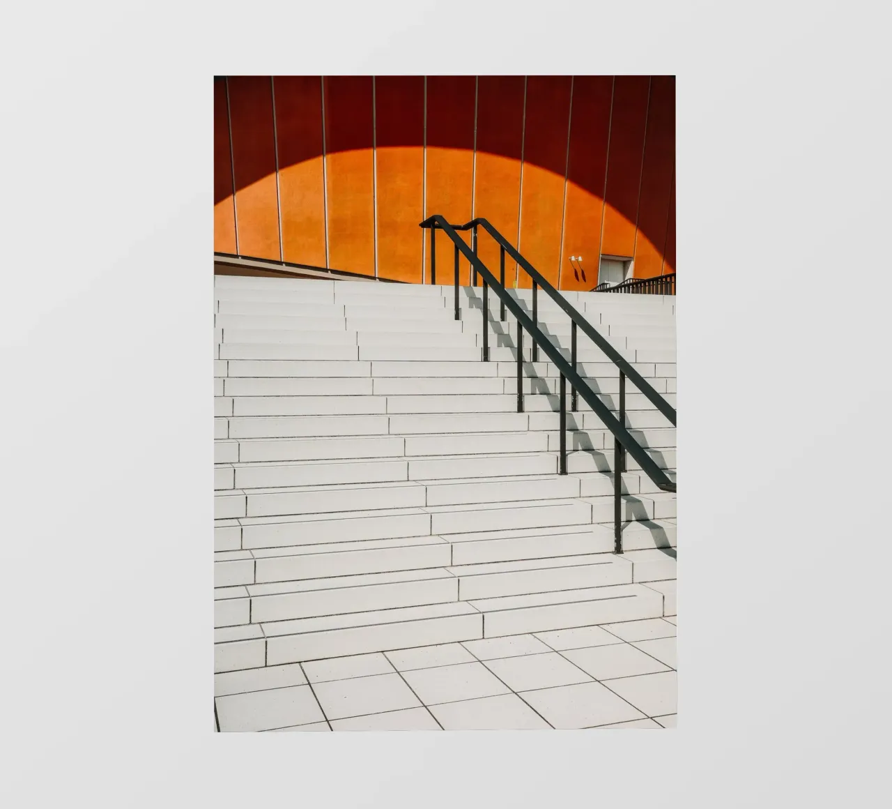 Orange Geometry – Shadows & Steps telo in pvc da Thilo Grøsch