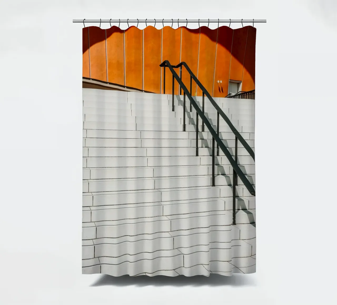 Orange Geometry – Shadows & Steps tenda da doccia da Thilo Grøsch